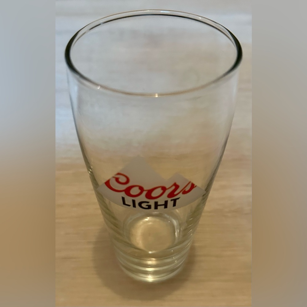 Coors Light Bar Glass, Clear Beer Mug, Unique, Ideal for Bar or Man Cave Decor